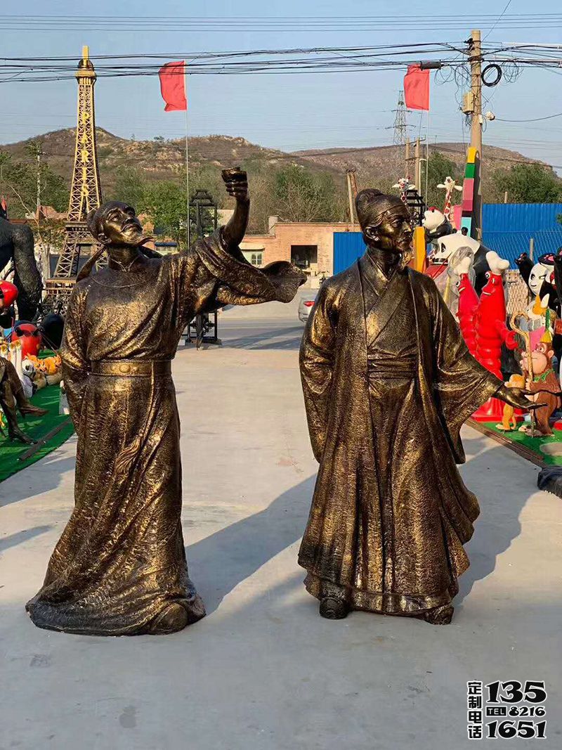 景區(qū)玻璃鋼仿銅古代詩(shī)人李白,杜甫雕塑 景區(qū)玻璃鋼仿銅古代詩(shī)人李白,杜甫雕塑