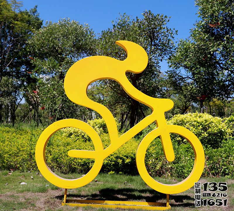 景區(qū)騎車玻璃鋼抽象運動雕塑 景區(qū)騎車玻璃鋼抽象運動雕塑