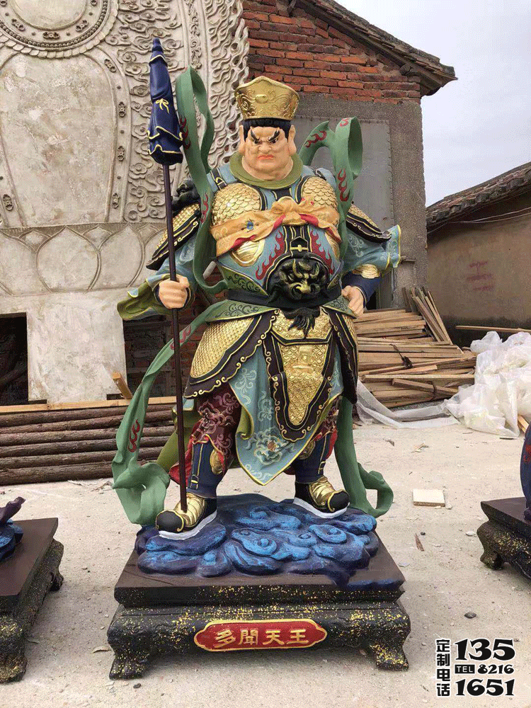 廟宇玻璃鋼彩繪多聞天王雕塑 廟宇玻璃鋼彩繪多聞天王雕塑