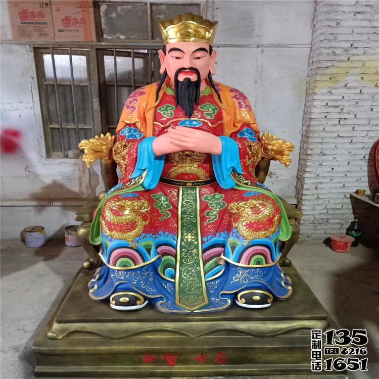 玻璃鋼彩繪戶外寺廟三官雕塑 玻璃鋼彩繪戶外寺廟三官雕塑