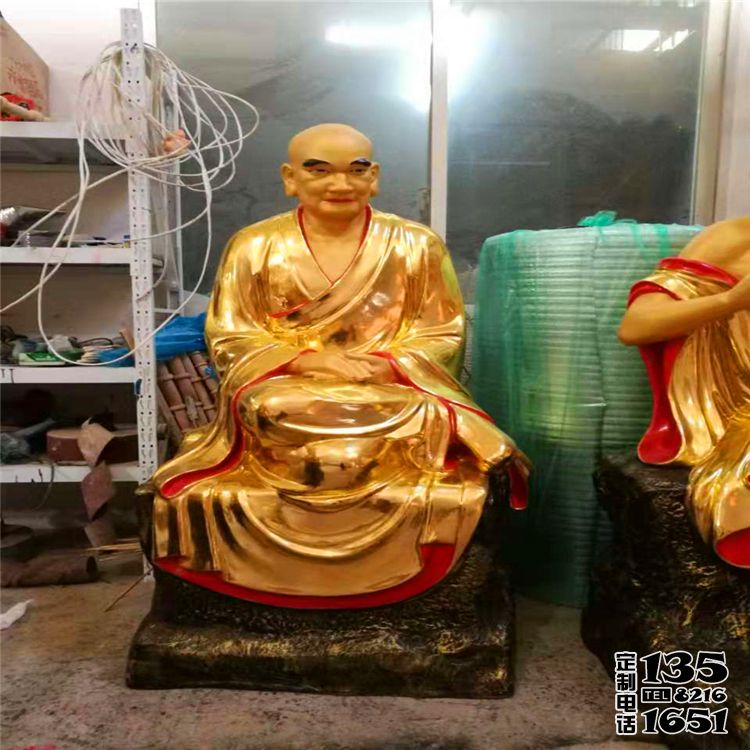 景區玻璃鋼彩繪大型十八羅漢雕塑 景區玻璃鋼彩繪大型十八羅漢雕塑