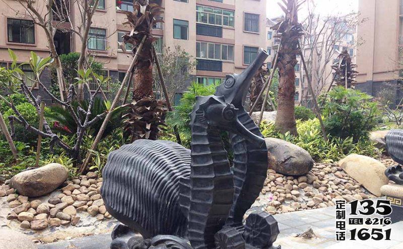 城市街道擺放的創(chuàng)意玻璃鋼海馬雕塑 城市街道擺放的創(chuàng)意玻璃鋼海馬雕塑