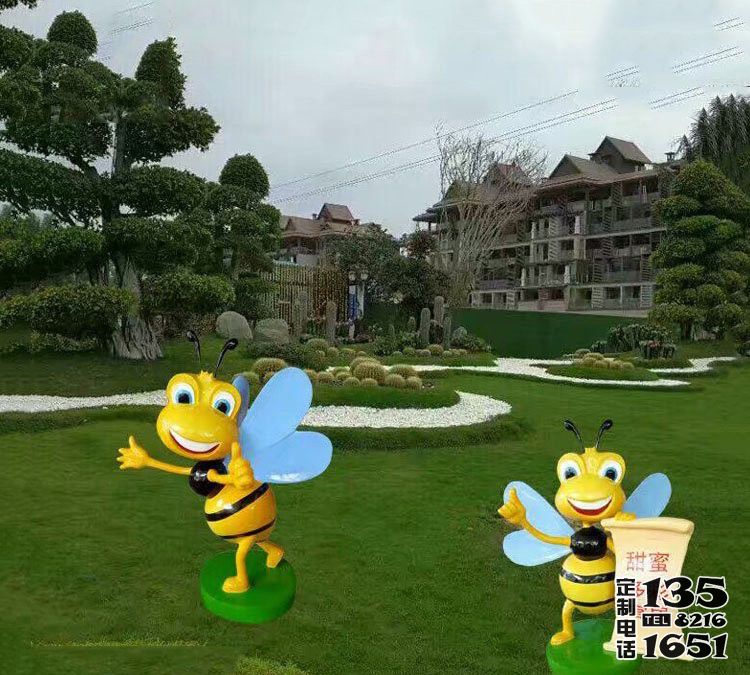 庭院小區標識語卡通玻璃鋼蜜蜂雕塑 庭院小區標識語卡通玻璃鋼蜜蜂雕塑