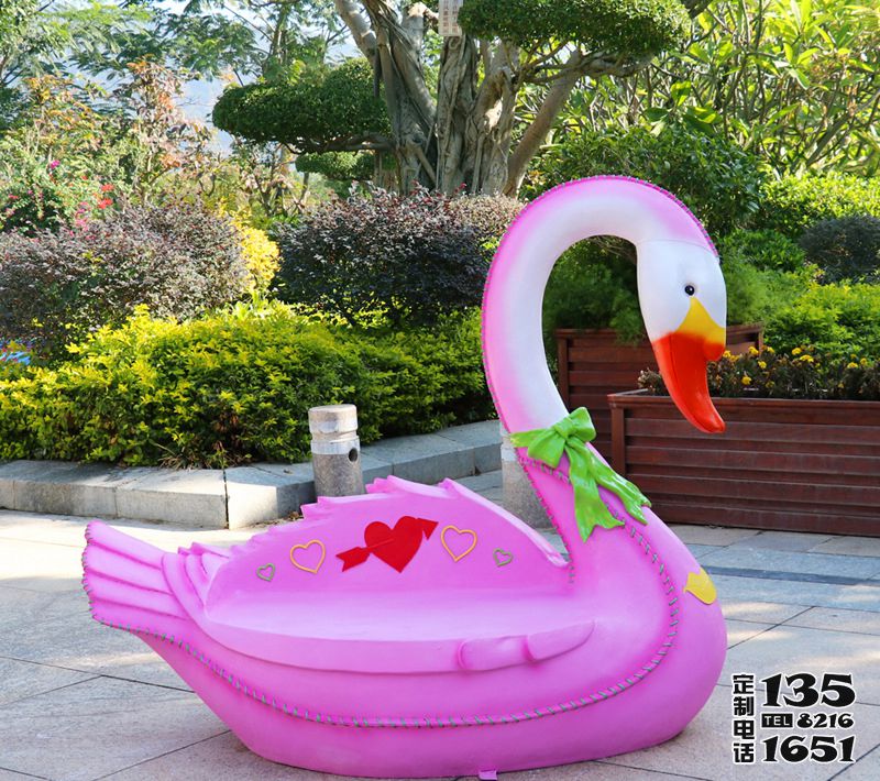 玻璃鋼卡通粉紅天鵝座椅雕塑 戶外幼兒園美陳園林景觀裝飾擺件 玻璃鋼卡通粉紅天鵝座椅雕塑 戶外幼兒園美陳園林景觀裝飾擺件