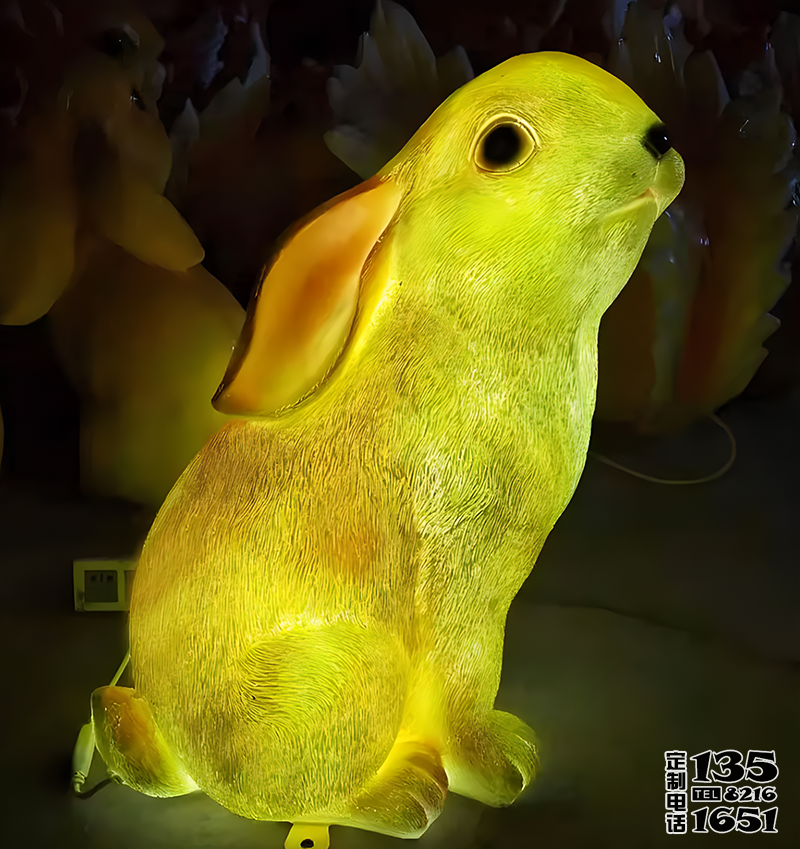 發光兔子玻璃鋼仿真動物雕塑 發光兔子玻璃鋼仿真動物雕塑